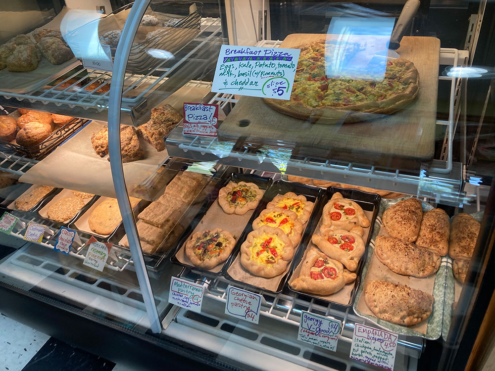 photo of display case with baked goods inside