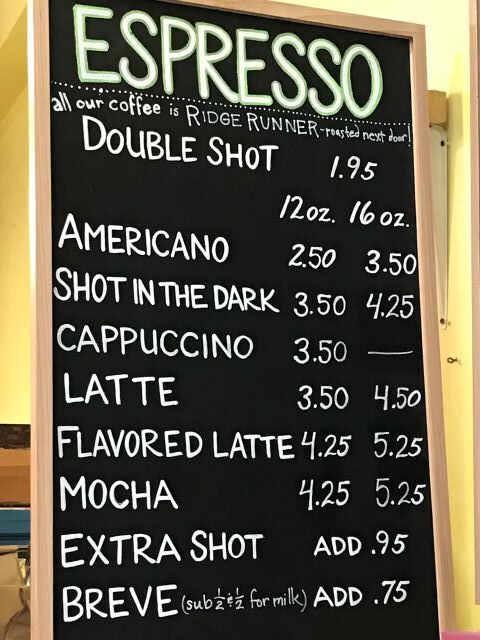 photo of espresso menu