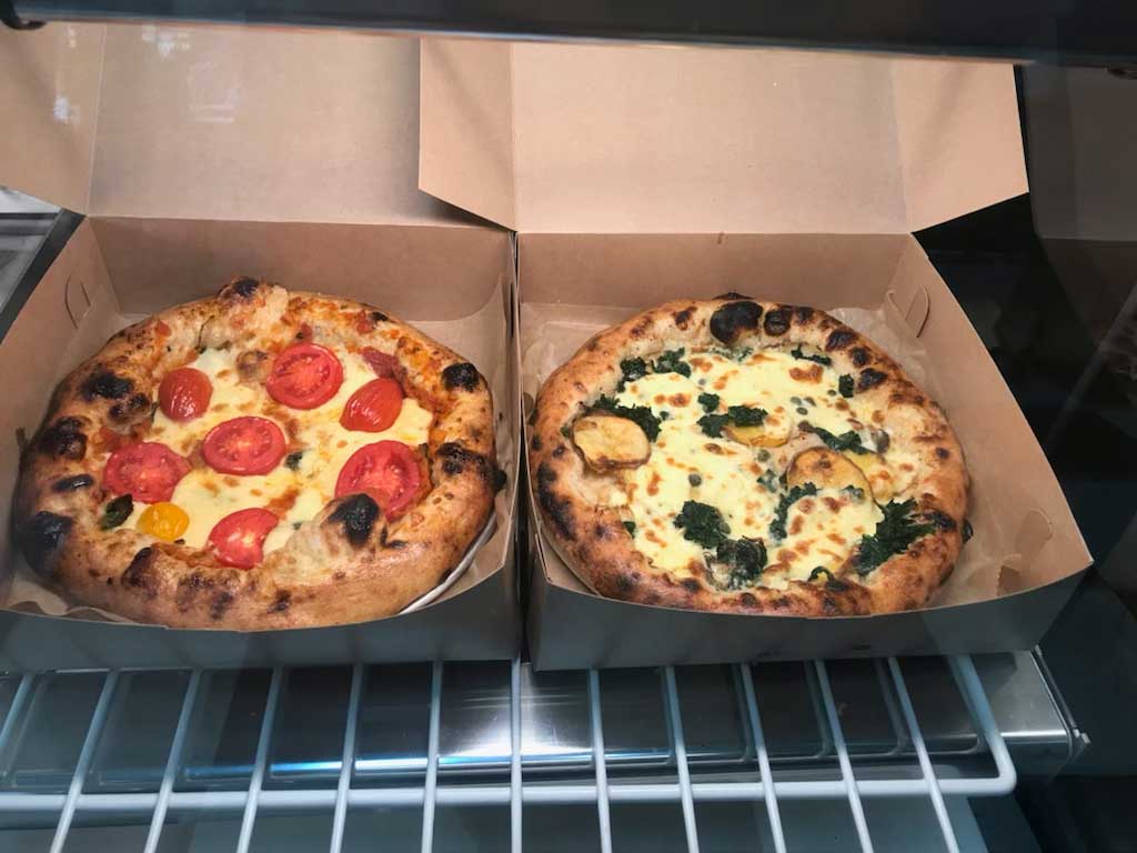 photo of two pizzas in Athens Ohio
